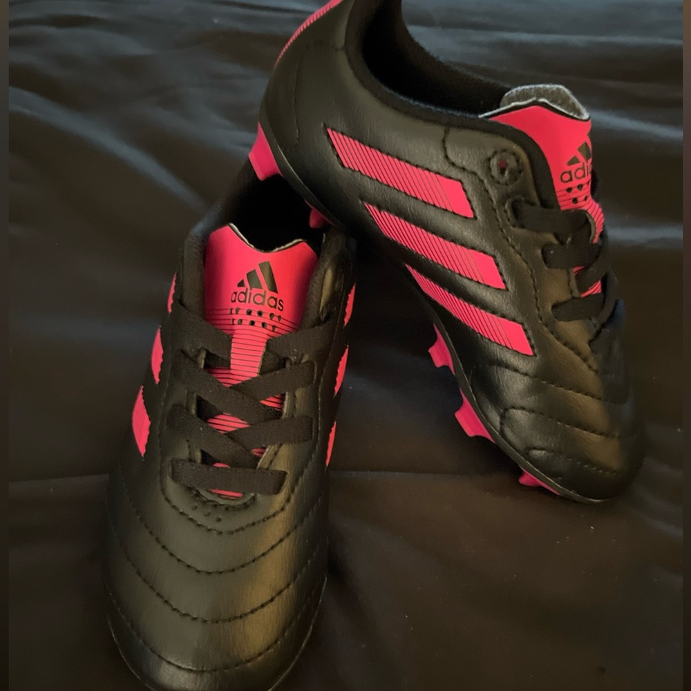 Adidas Black and Pink Sports Cleats